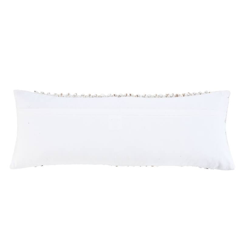 Reela Textured Jute and Cotton Lumbar Throw Pillow by Sevita