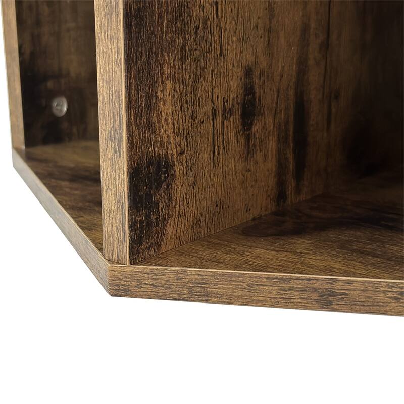 47.24" Wood Hexagonal Coffee Table with Storage Shelf (Set of 2)