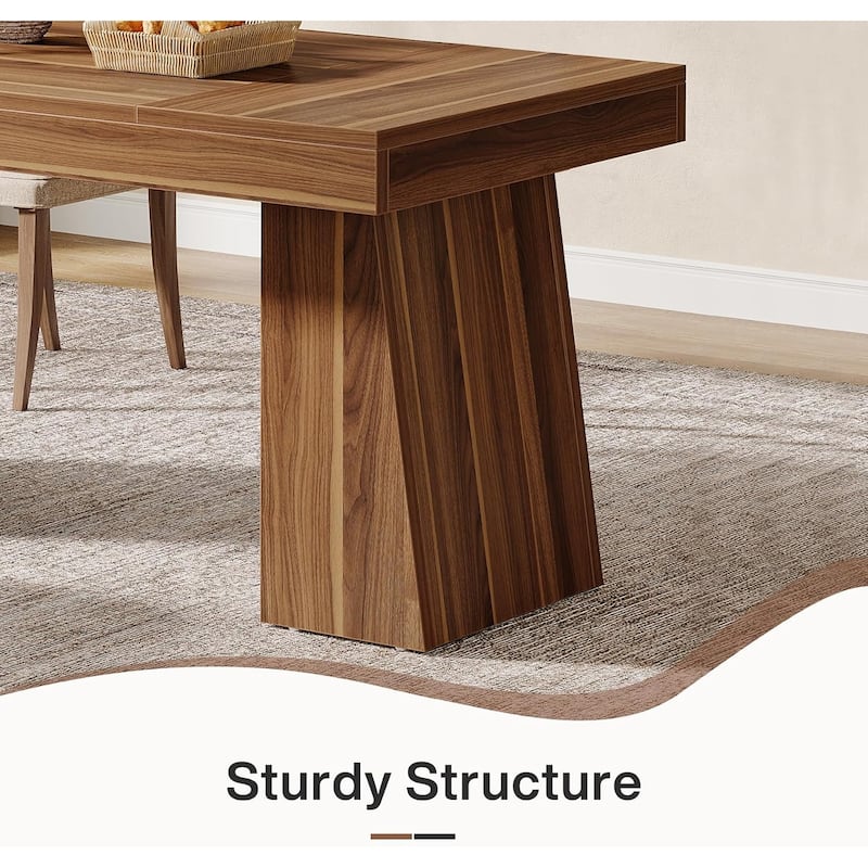 55 Inches Wood Dining Table for 4 to 6, Brown
