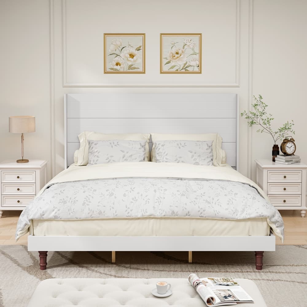Upholstered 54 "High Headboard Platform Bed Comfort Bed Frame