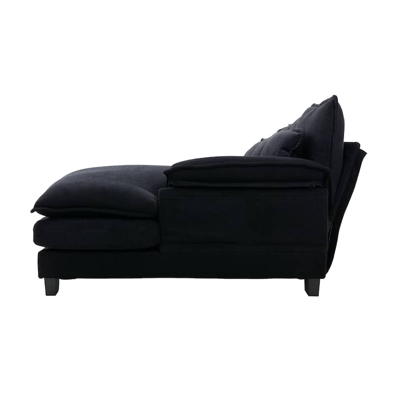 Symmetrical Chenille Upholstered Sectional Sofa U-shaped Cloud Couch with Double Chaise, Side Pockets and Double-layer Cushions