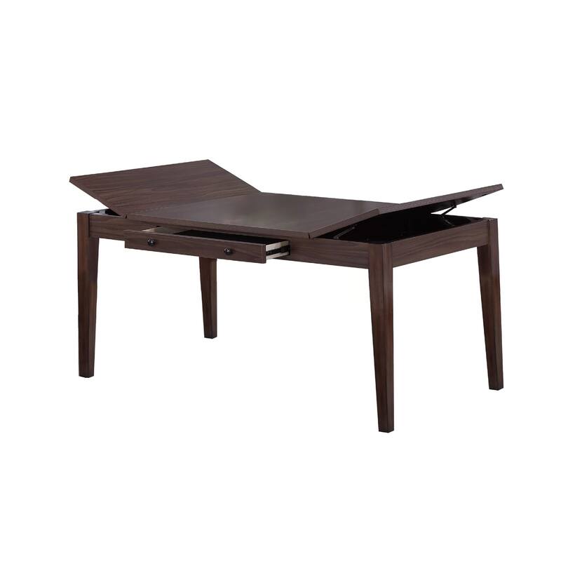 Sheryl Dining Table with Lift Top Hidden Storage, Walnut Brown - Walnut Brown