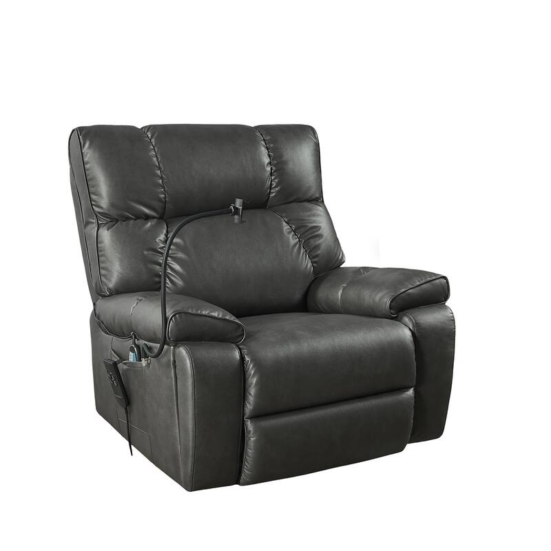 Power Lift Recliner Chair with Dual OKIN Motors, Infinite Position, Massage and Heat, Cup Holders