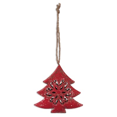 Red Tree Ornament, Set of 6