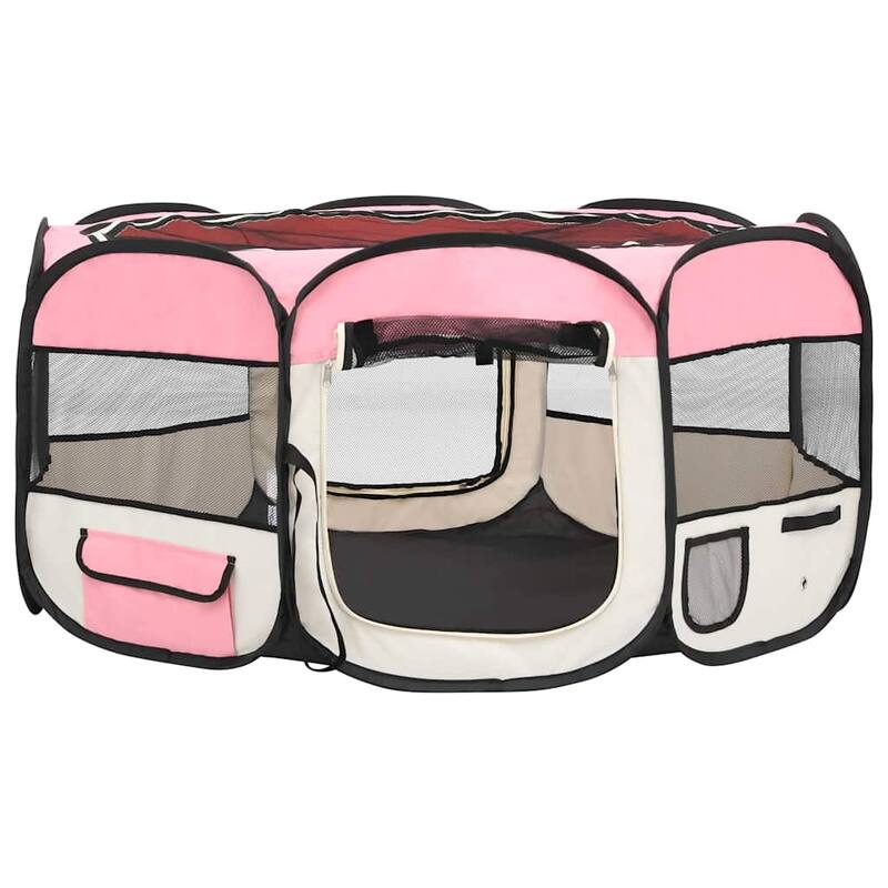 vidaXL Foldable Dog Playpen with Carrying Bag Dog Kennel Puppy Run Playpen
