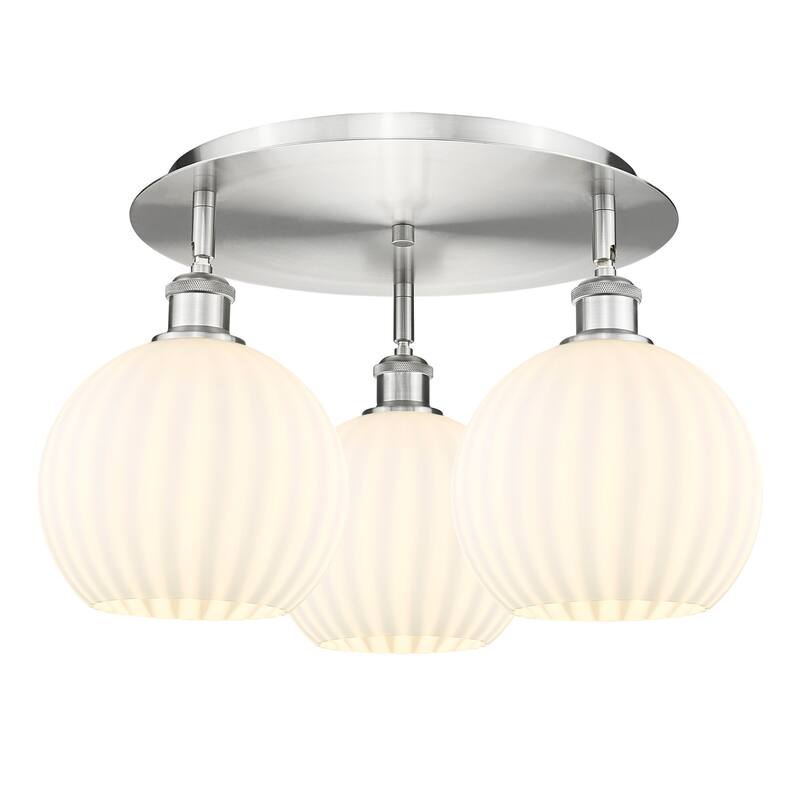 Innovations Lighting 516-3C-11-20-White Venetian-Indoor Ceiling - Satin Nickel / White Venetian