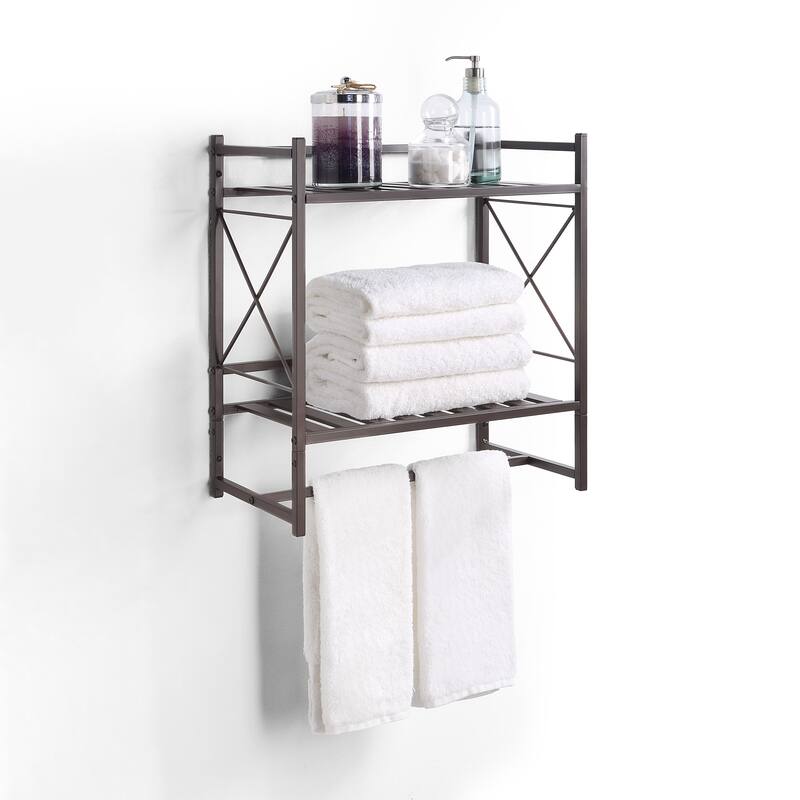 2 Tier Shelf with Towel Bar