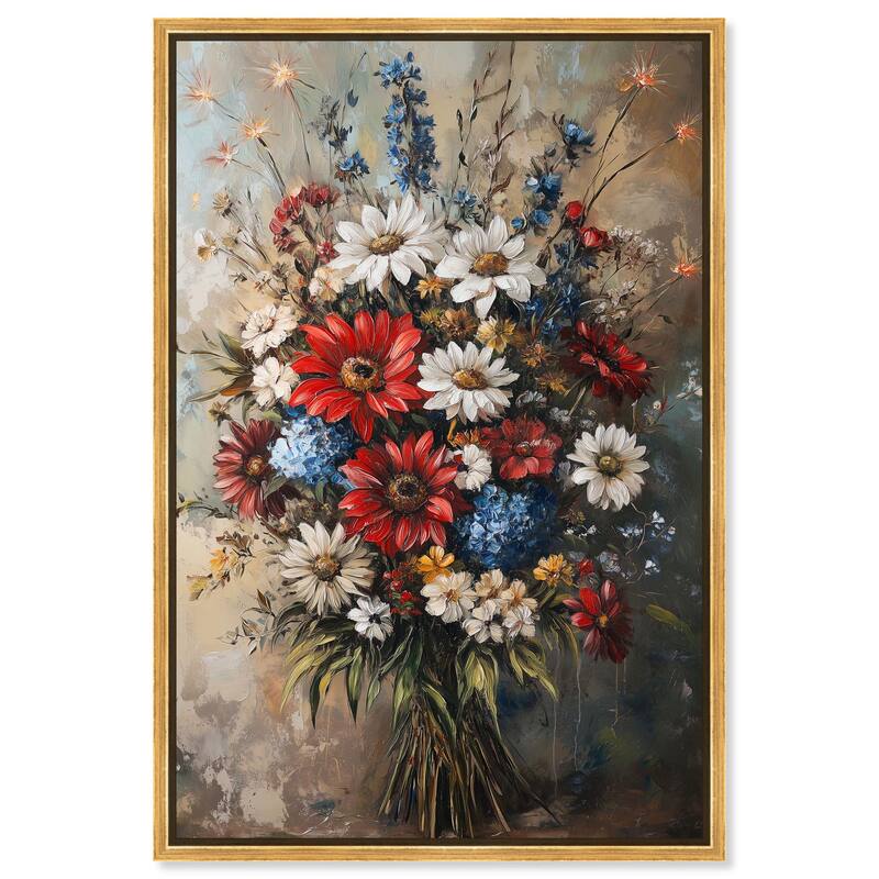 Symphony of Flowers II Canvas by Art Remedy - Gold - 36" x 54"