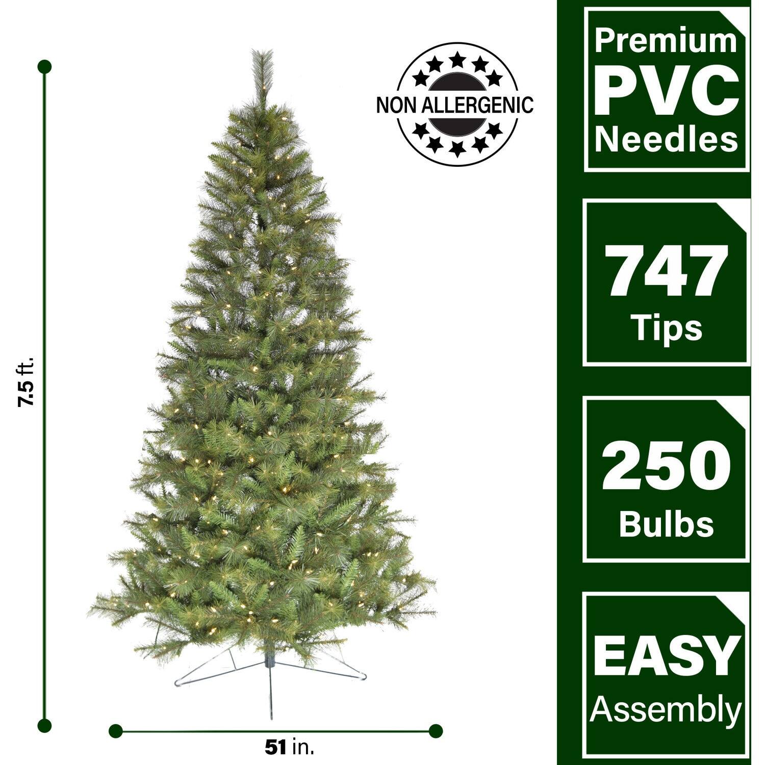 Fraser Hill Farm 7.5Ft. PreLit Half Wall Green Christmas Tree, Warm