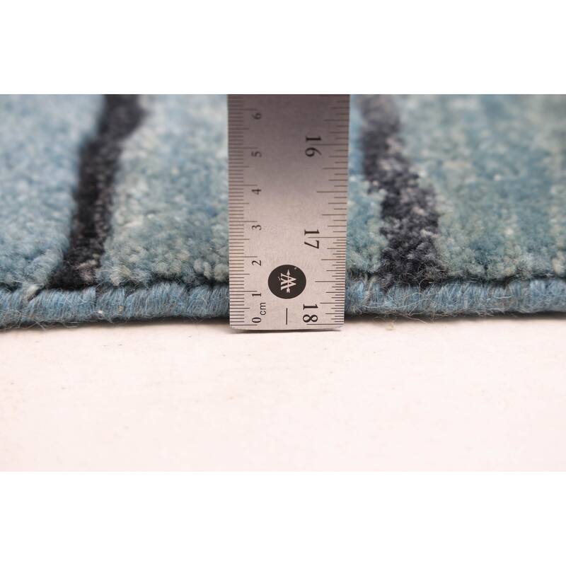 ECARPETGALLERY Hand-knotted Peshawar Ziegler Light Blue Wool Rug - 5'1 x 7'1