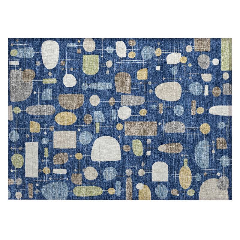Machine Washable Indoor/ Outdoor Contemporary Fun Chantille Rug