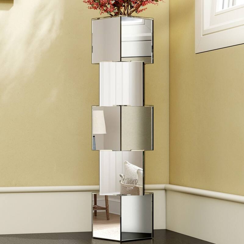 27.75" Square Glass Floor Vase