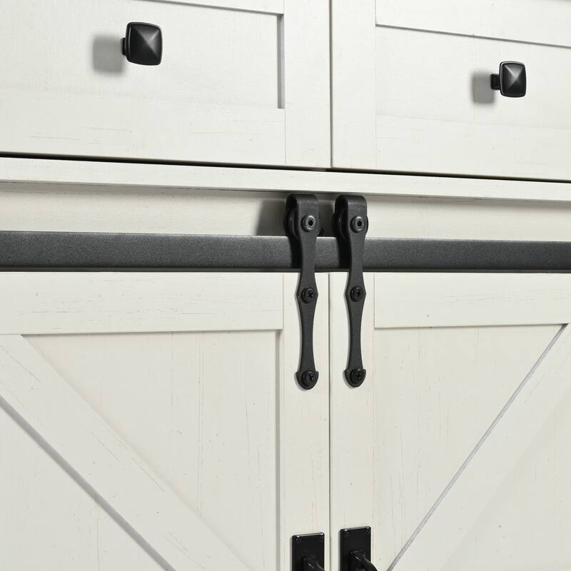 53.5''Farmhouse Kitchen Island with Power Outlet