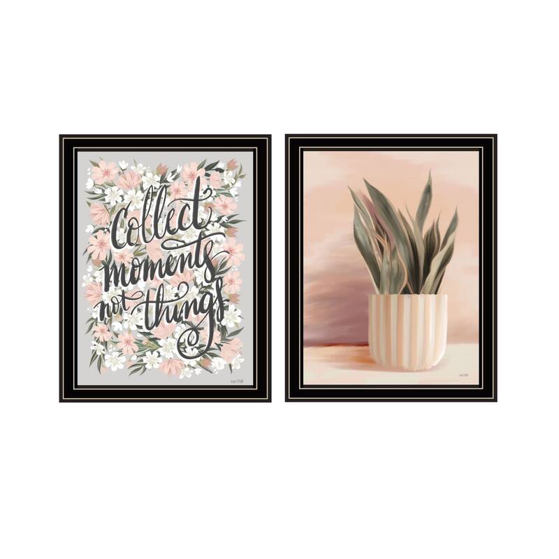 Trendy Decor 4U "Collect Moments Not Things" Printed Framed Wall Art by House Fenway - Black - 14 x 18