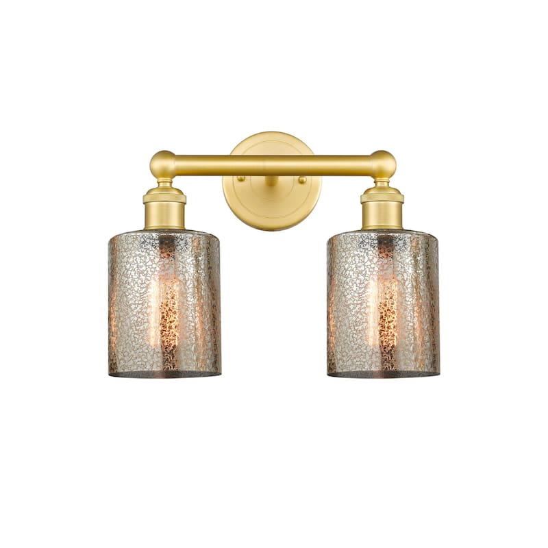 Innovations Lighting 616-2W-12-14 Cobbleskill Vanity Cobbleskill 2 - Satin Gold / Mercury