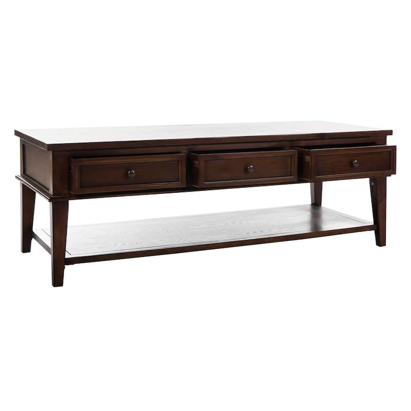 SAFAVIEH Manelin Sepia Traditional Rectangle Coffee Table - 54" x 23.6" x 19.3"