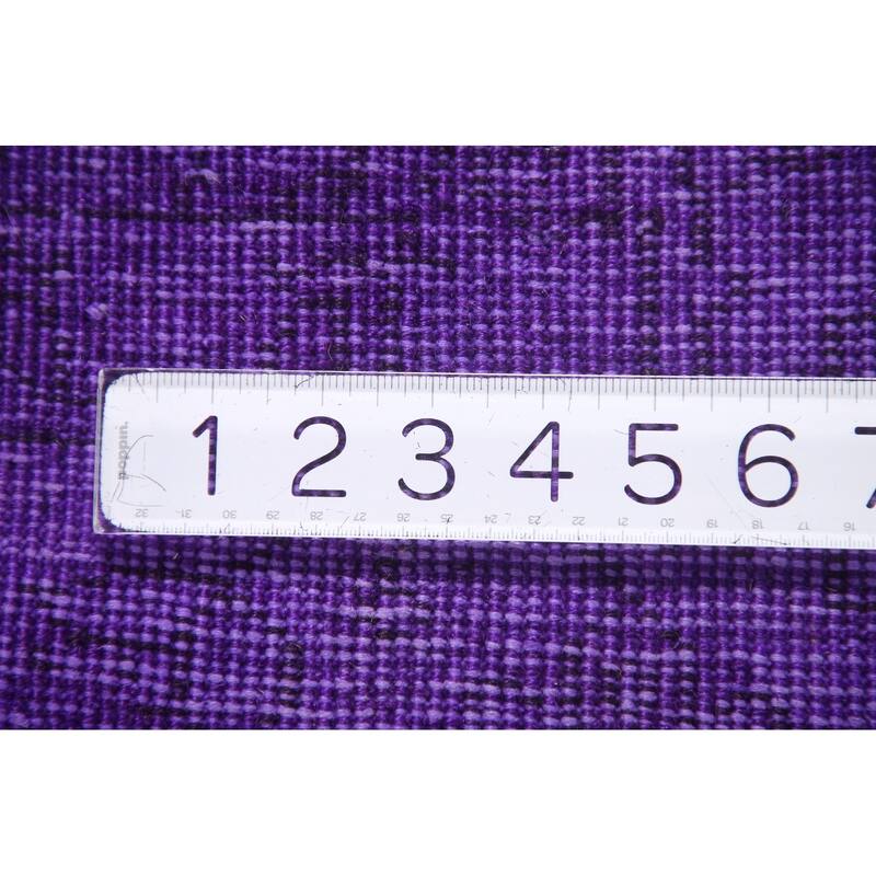 Purple Over-Dyed Anatolian Turkish Vintage Rug Handmade Wool Carpet - 6'10"x 10'7"