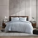 preview thumbnail 27 of 30, Kenneth Cole Solid Waffle Reversible Comforter Set Light Blue - King