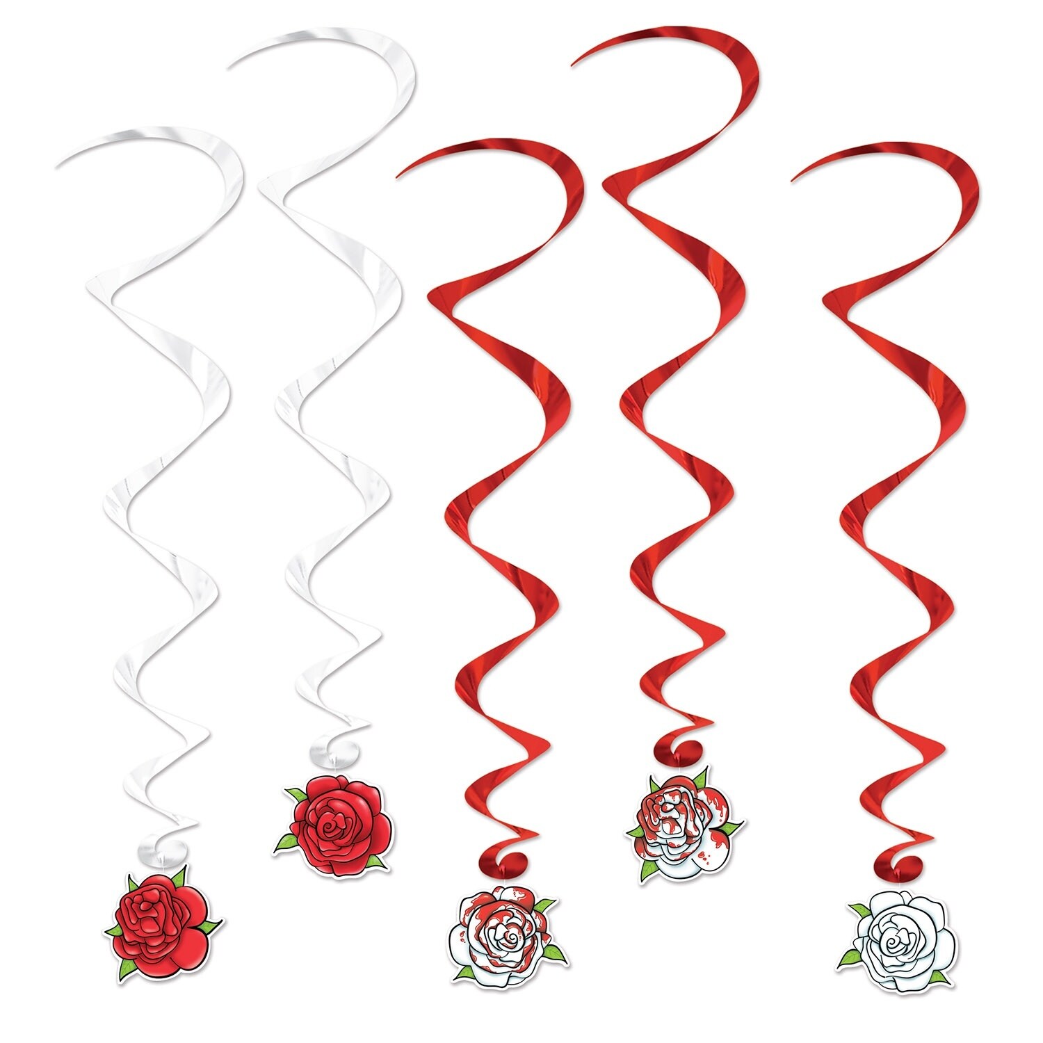 Shop Club Pack Of 30 Red And White Rose Day Of The Dead Whirl