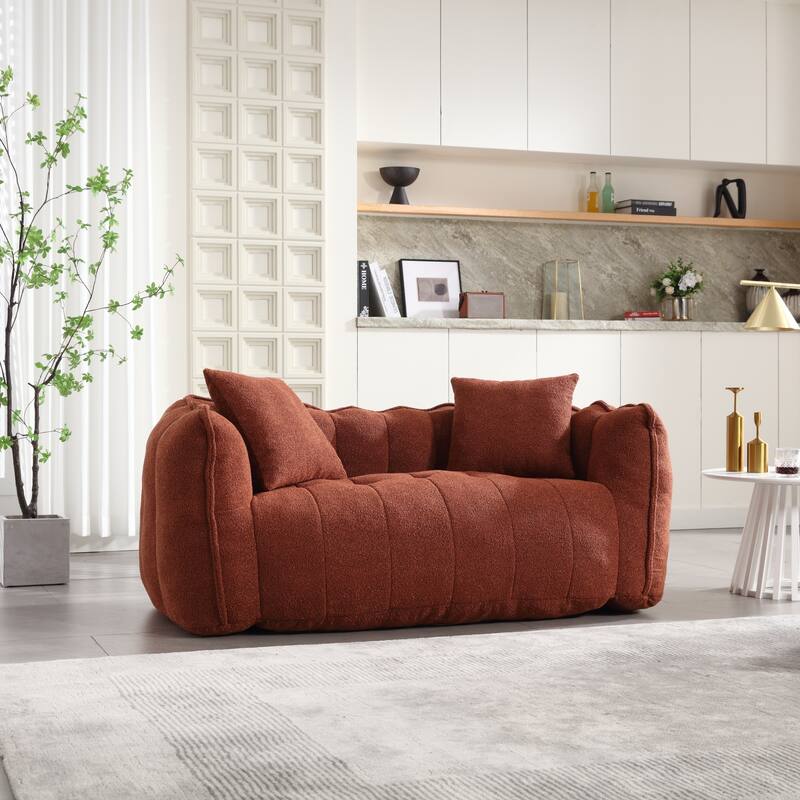 Soft beanbag chair with high resilience foam core for two people