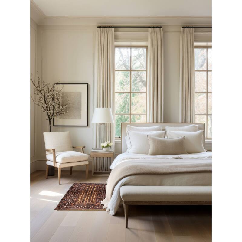 ECARPETGALLERY Hand-knotted Teimani Light Brown Wool Rug - 3'0 x 3'9