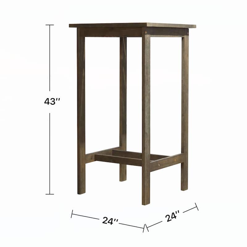 Outdoor Grey-washed Wood Bar Table