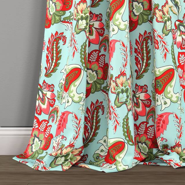 Lush Decor Zara Jacobean Room Darkening Window Curtain Panel Pair