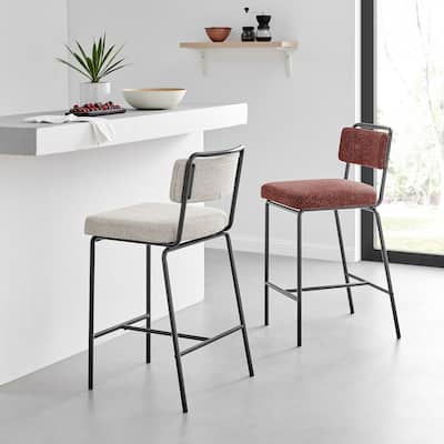 NPD Furniture Zander Chenille Counter Stool (Set of 4)