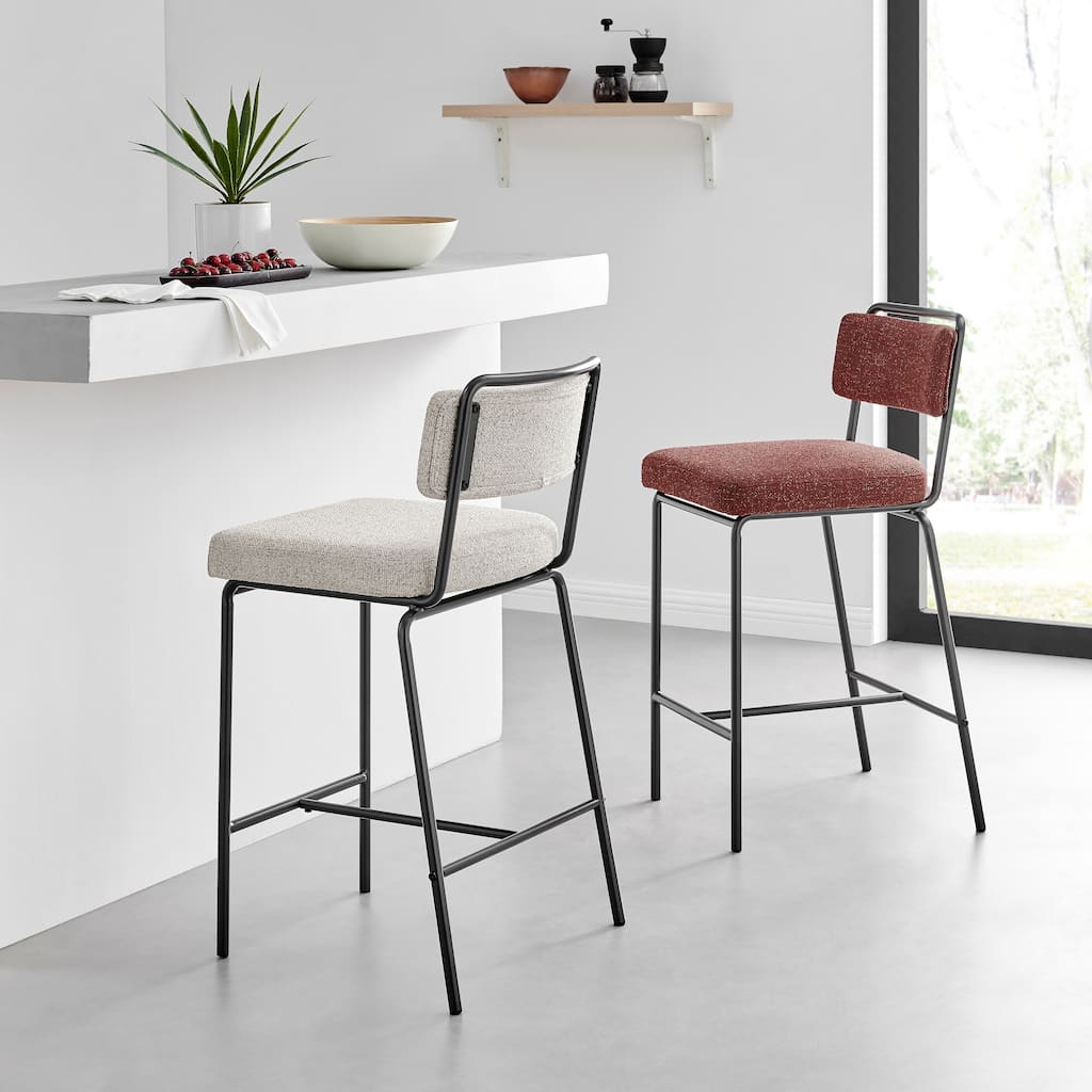 NPD Furniture Zander Chenille Counter Stool (Set of 4)