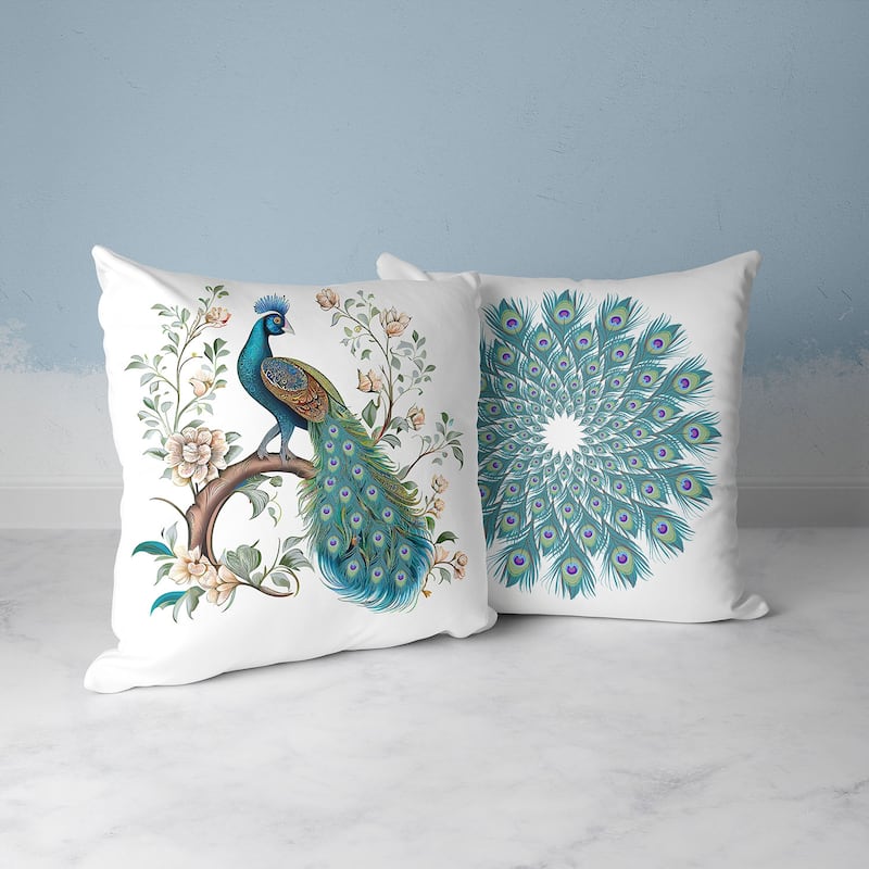Amrita Sen Peacock Panache Faux Suede Accent Pillow with Removable Cover