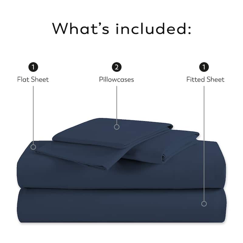 Purity Home 100% Cotton Long Staple Ultra-Soft Percale Sheet Set