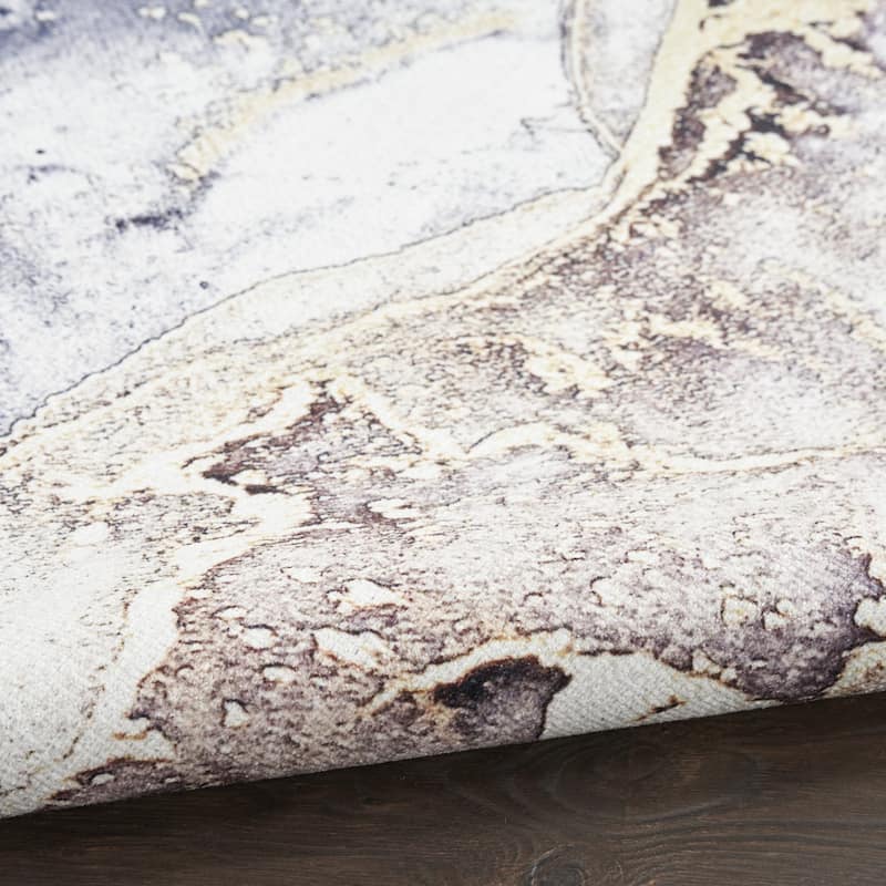 Kido Power Loomed Abstract Modern Low Pile Area Rug By HomeRoots - 87' X '63' X '0.25