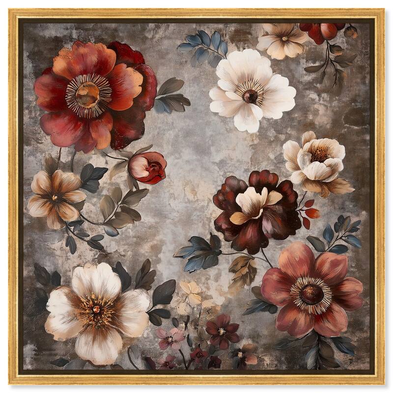 Dusk Dahlias Canvas by Art Remedy - 30" x 30" - Gold