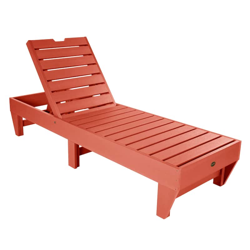 Highwood Professional Commercial Grade Pinehurst Chaise Lounge - Rustic Red