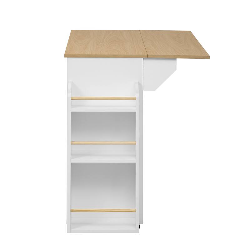 2-in-1 Dog Crate Kitchen Island with Sliding Door，Open Side Shelf, Drawer