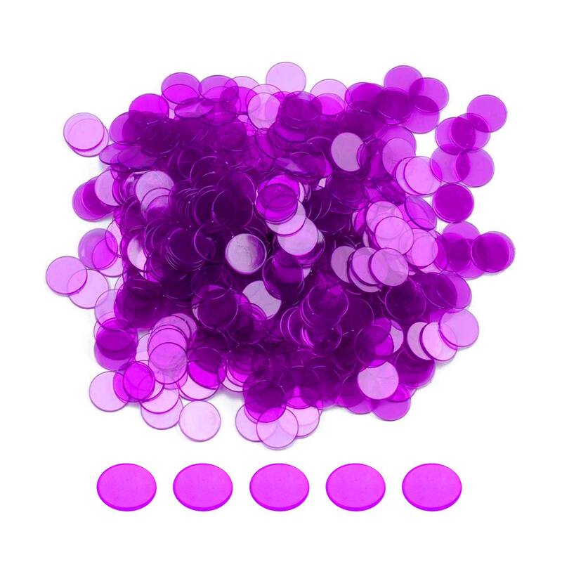 GSE™ 500-Pack 3/4-inch Plastic Bingo Chips for Bingo Game, Counting, Sorting, Science, Educational Markers - Purple