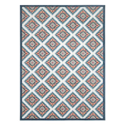 TOWN & COUNTRY EVERYDAY Brooks Retro Geo Indoor Outdoor Area Rug, UV Fade Resistant, High-Low Pile