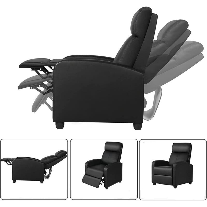 High-Density Faux Leather Push Back Recliner Chair