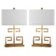 preview thumbnail 7 of 7, SAFAVIEH Lighting 24-inch Gold Greek Key Table Lamp (Set of 2)