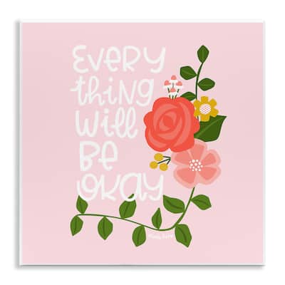 Stupell Everything Will Be Okay Floral Wall Plaque Art Design By Mandy Ford Art + Illustration