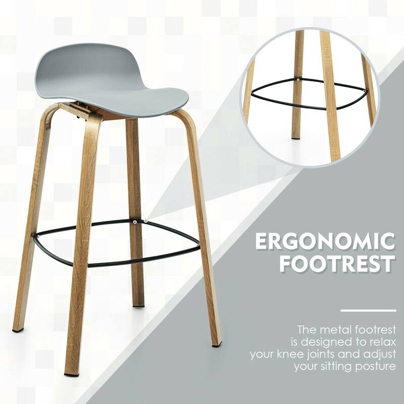 Gymax Modern Set of 4 Barstools 30inch Pub Chairs w/Low Back & Metal - See Details