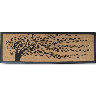 Rubber and Coir Double Thick Heavy Duty Non Slip Thin Profile Welcome Mats Door Mat - 18" X 48"