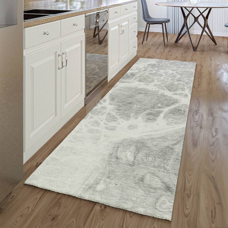 Premium Washable Super Soft Abstract Ink Mayfield Rug - Gray - 2' 3" x 7' 6" - Runner