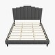 preview thumbnail 46 of 55, Tufted Upholstered Platform Bed with Sturdy Center Legs and Elegant Headboard for Bedroom by HULALA HOME