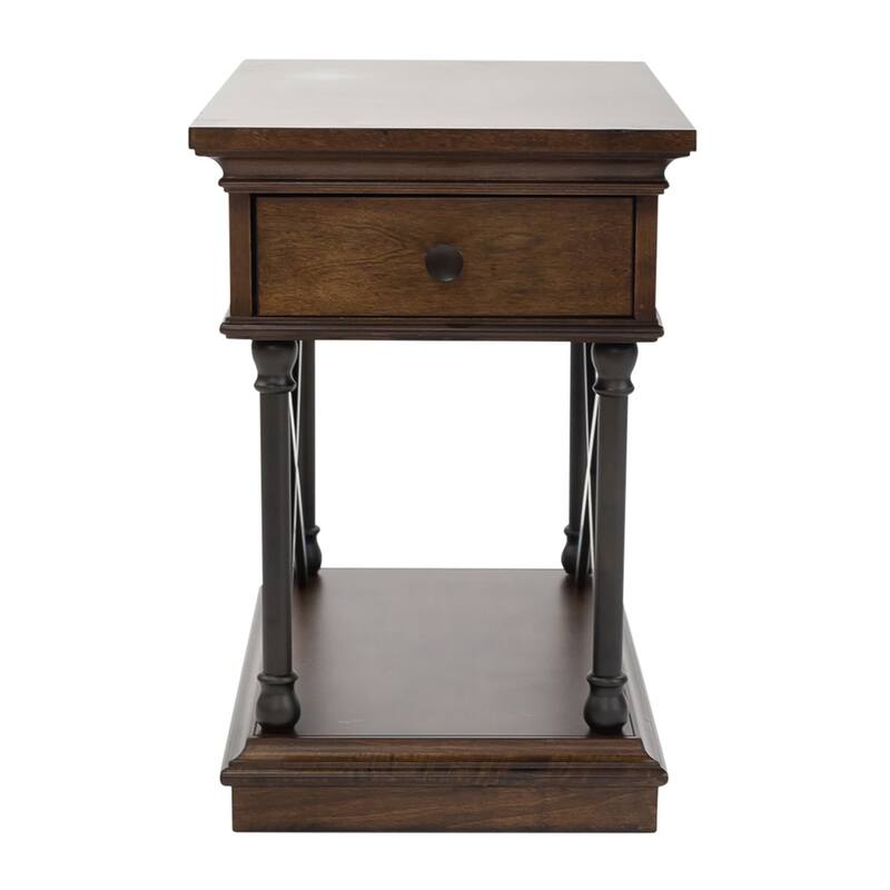 Tribeca Cordovian Brown Drawer Chair Side Table