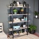 preview thumbnail 2 of 7, Sunnydaze Industrial Style 5-Tier Bookshelf with Wood Veneer Shelves