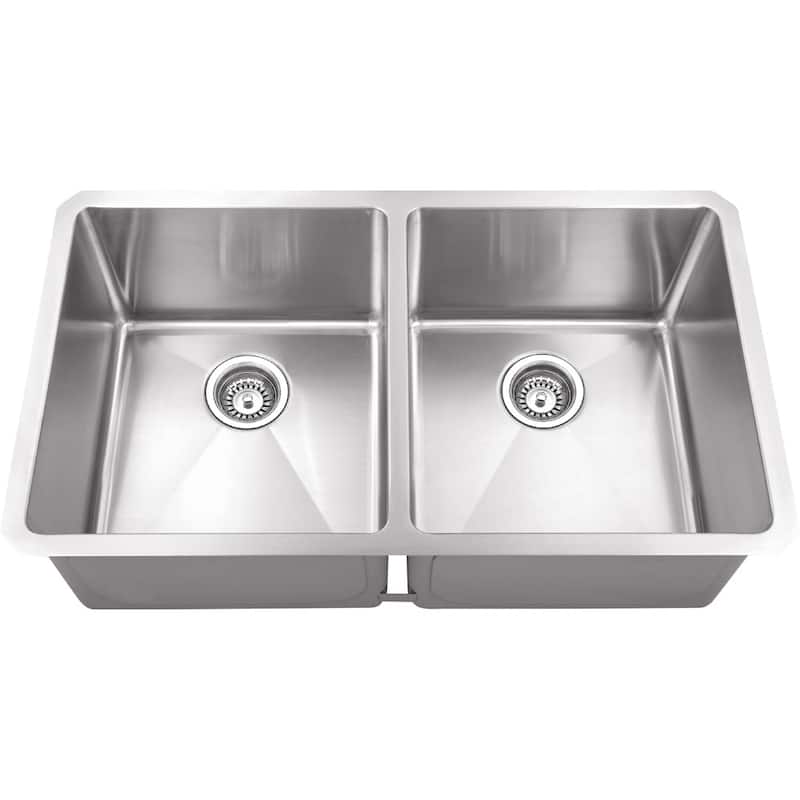 Hardware Resources 32" Undermount Double Basin Stainless Steel Kitchen