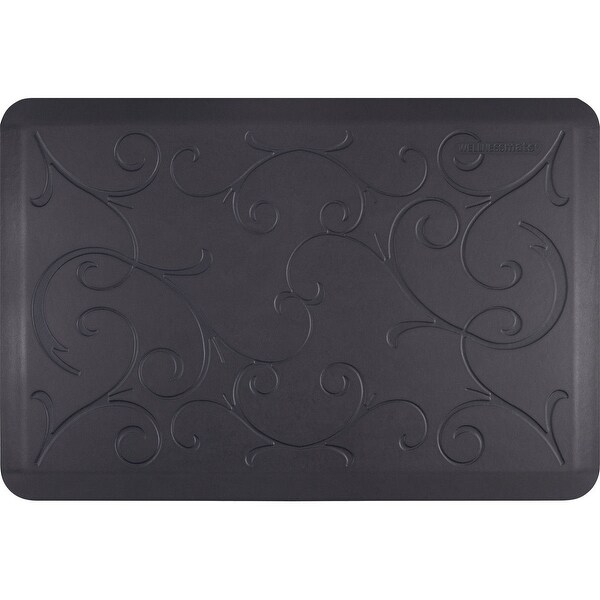 WellnessMats Estates Bella Anti-Fatigue Office, Bathroom, & Kitchen Mat, Midnight Blue, 36" by 24"