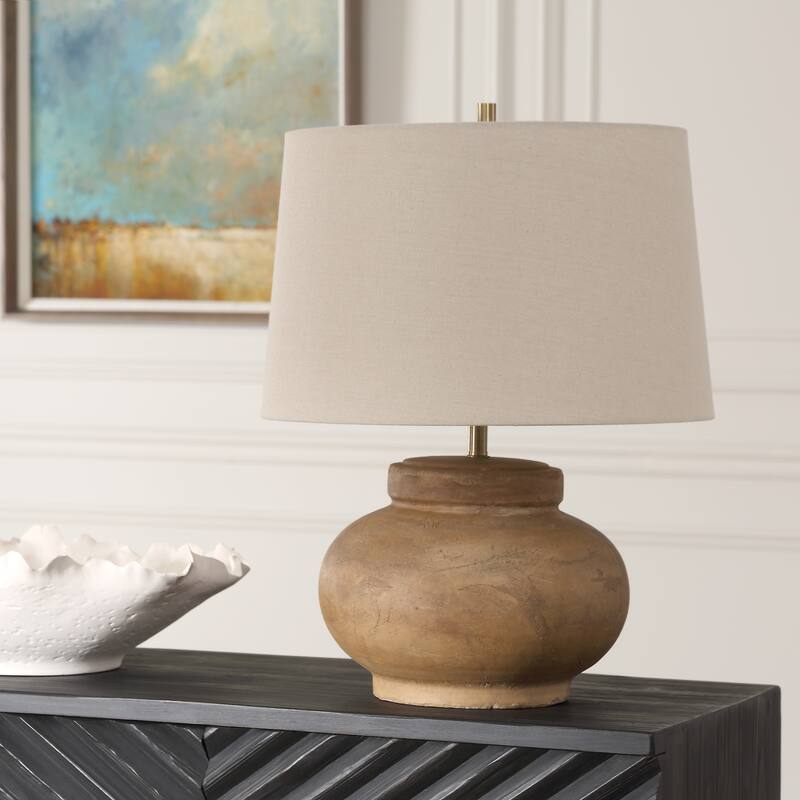 Uttermost Urbino Aged Terracotta Table Lamp - 22.25'' H X 17.5'' W X 17.5'' D