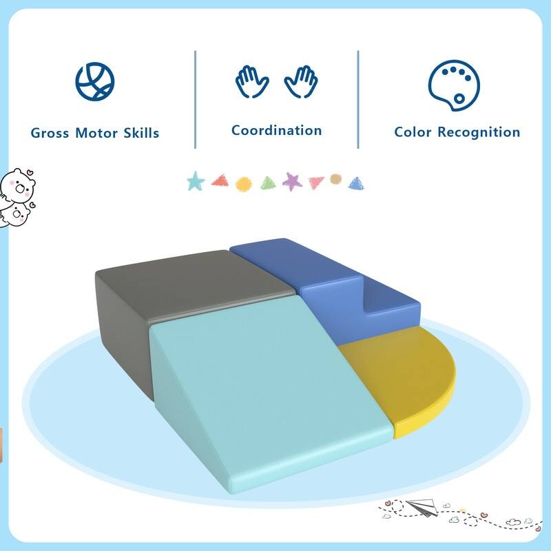 4 Pieces Baby Kids Climbing Toys Indoor Soft Foam Activity Play Set